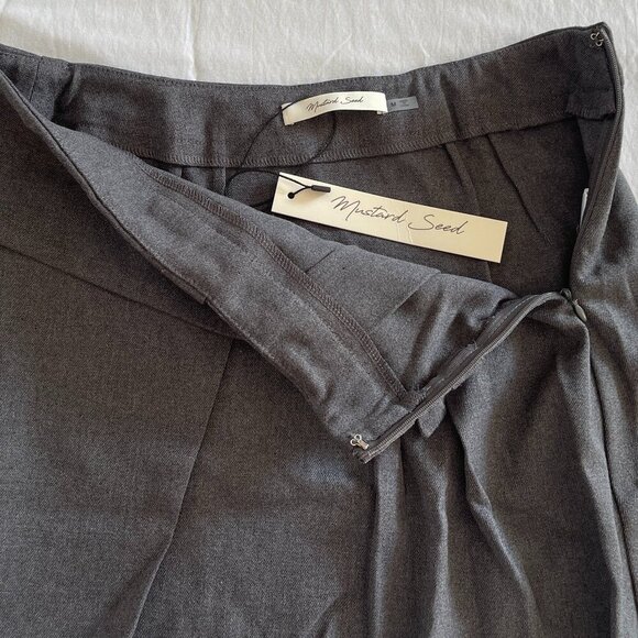 LAST ONE Tomboy Edgy Hipster Wrap Belted Pleated Grunge Mini Skirt Graphite Grey - Picture 6 of 10
